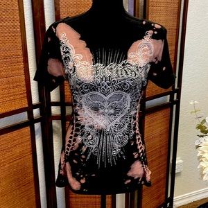 Affliction Studded Tie Dye Tee - Medium